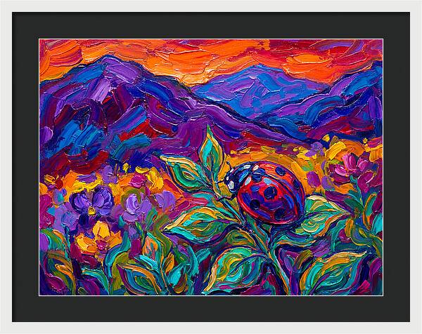 Ladybug Among Vibrant Blooms