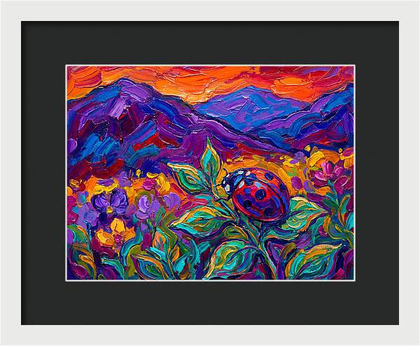 Ladybug Among Vibrant Blooms