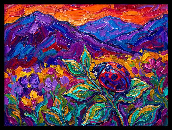 Ladybug Among Vibrant Blooms