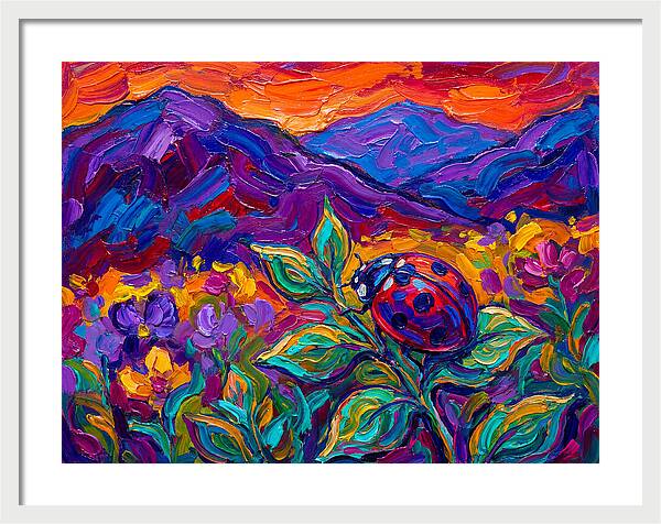 Ladybug Among Vibrant Blooms