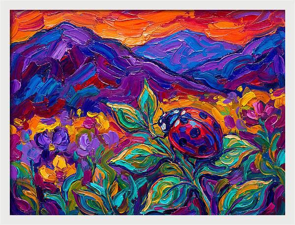 Ladybug Among Vibrant Blooms