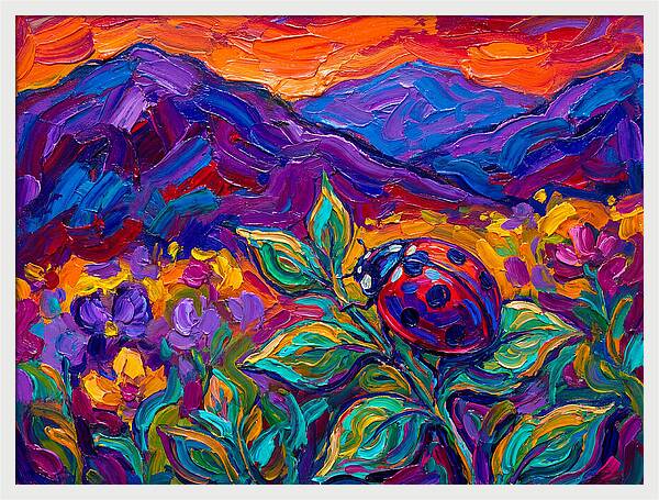 Ladybug Among Vibrant Blooms