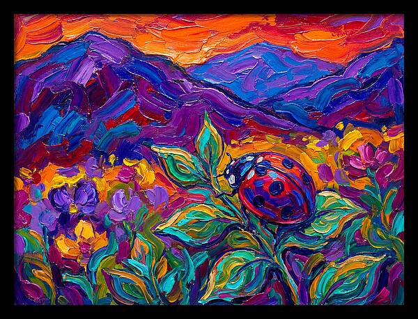 Ladybug Among Vibrant Blooms