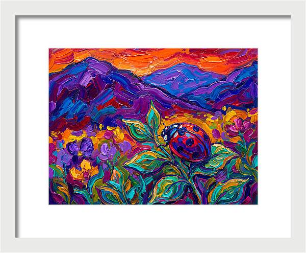 Ladybug Among Vibrant Blooms