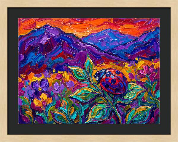 Ladybug Among Vibrant Blooms