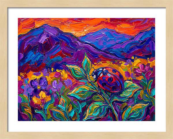 Ladybug Among Vibrant Blooms