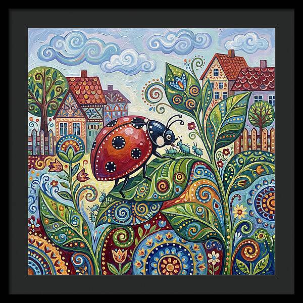 Ladybug In A Whimsical Garden