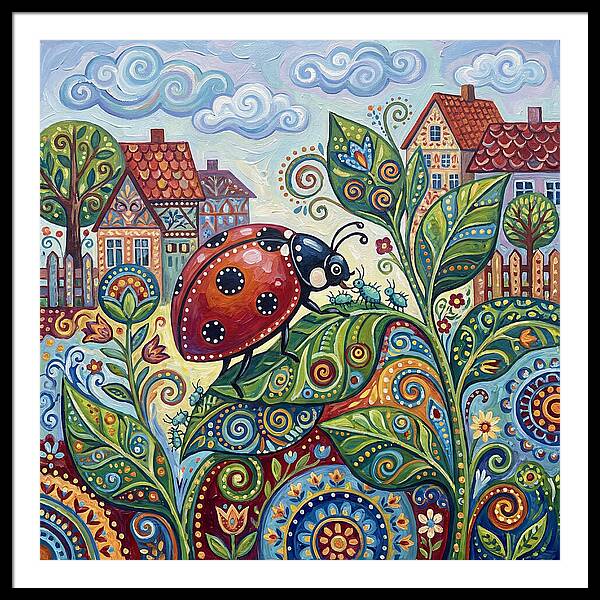 Ladybug In A Whimsical Garden