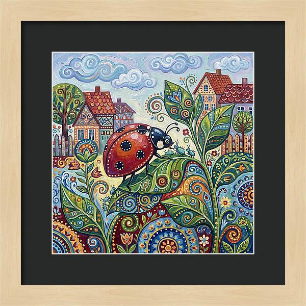 Ladybug In A Whimsical Garden