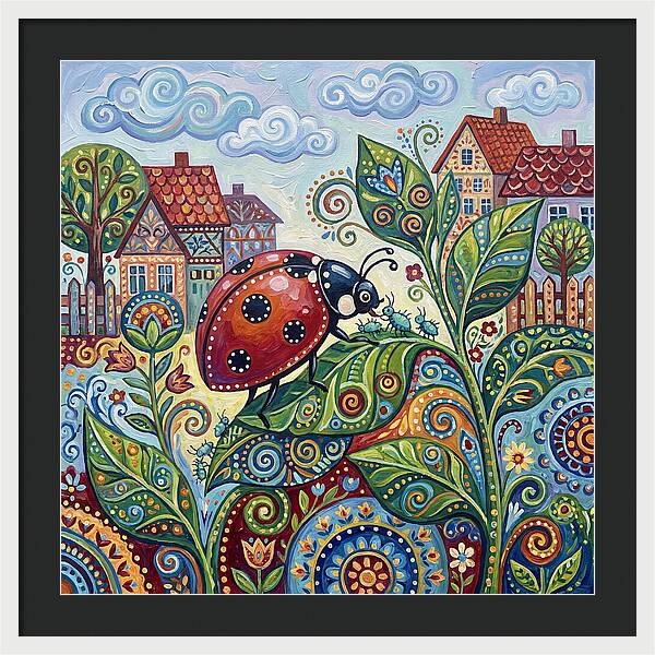Ladybug In A Whimsical Garden