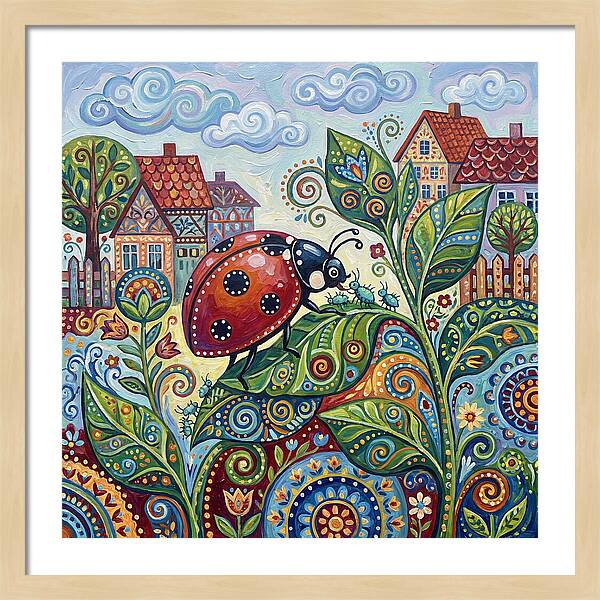 Ladybug In A Whimsical Garden
