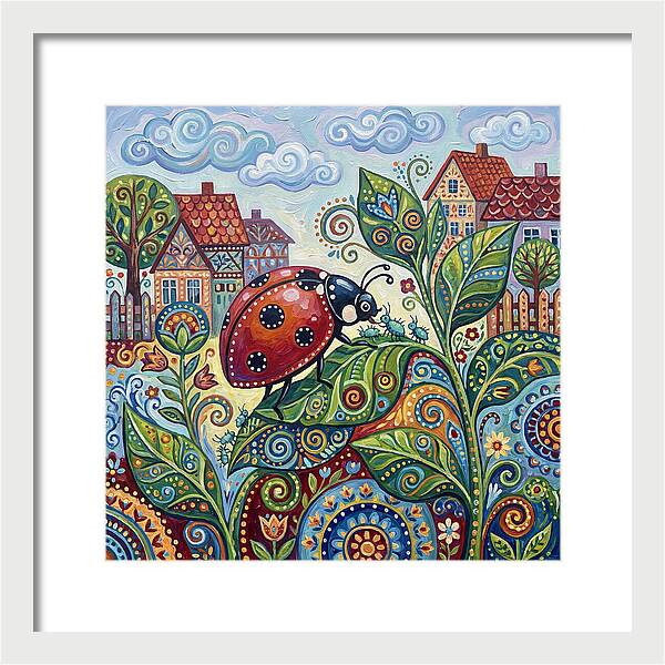 Ladybug In A Whimsical Garden