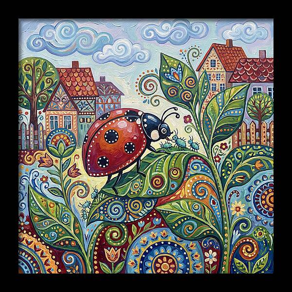 Ladybug In A Whimsical Garden