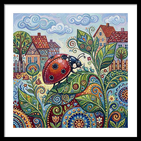 Ladybug In A Whimsical Garden
