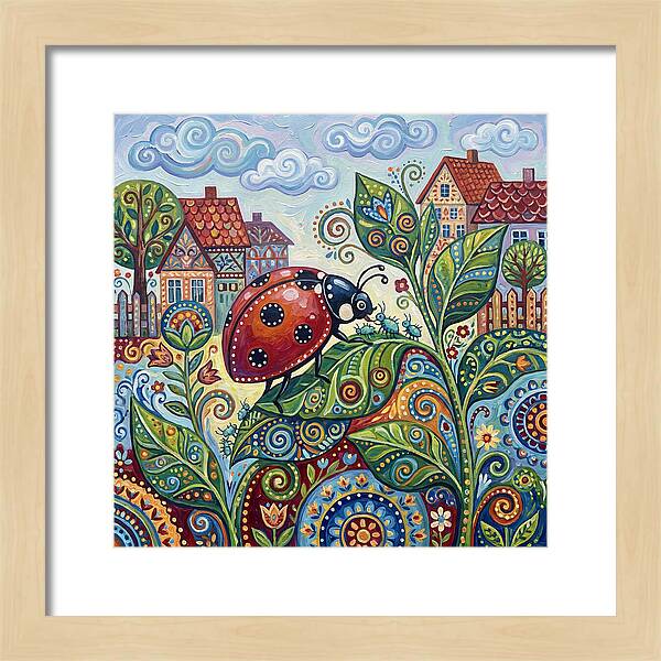 Ladybug In A Whimsical Garden