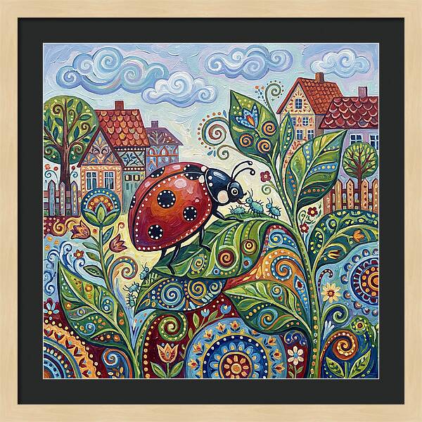 Ladybug In A Whimsical Garden