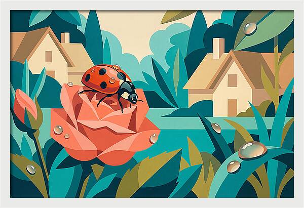 Ladybug On A Rose