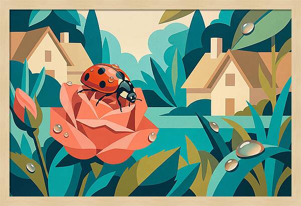 Ladybug On A Rose