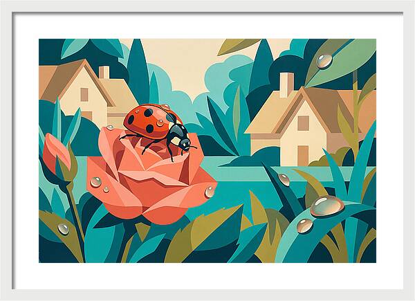 Ladybug On A Rose