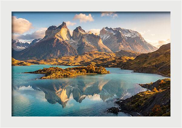 Lago Pehoe Reflections At Sunrise