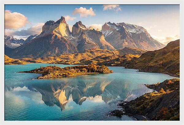 Lago Pehoe Reflections At Sunrise