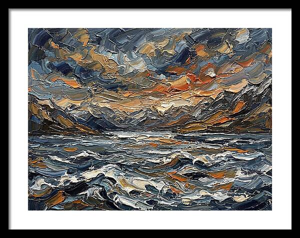 Lake Landscape In Palette Knife Style