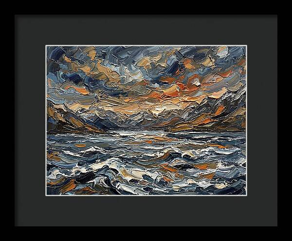Lake Landscape In Palette Knife Style