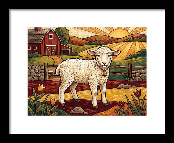 Lamb In A Pastoral Landscape