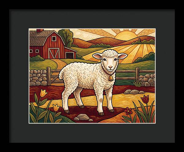 Lamb In A Pastoral Landscape