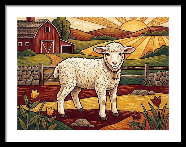 Lamb In A Pastoral Landscape