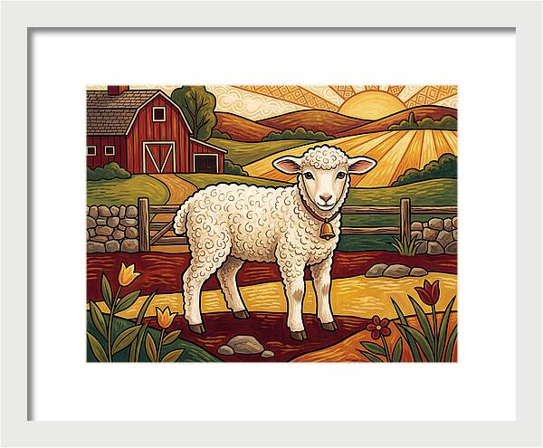 Lamb In A Pastoral Landscape