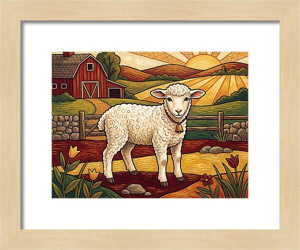 Lamb In A Pastoral Landscape