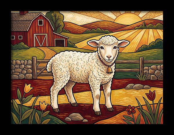 Lamb In A Pastoral Landscape