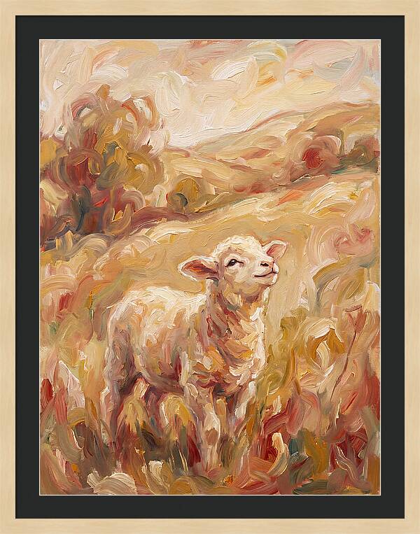 Lamb In A Serene Landscape