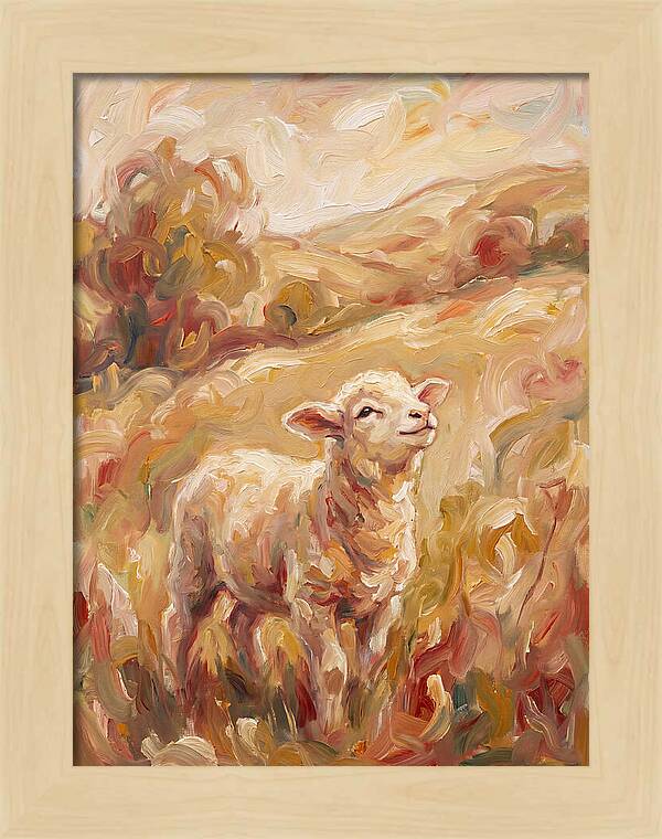 Lamb In A Serene Landscape