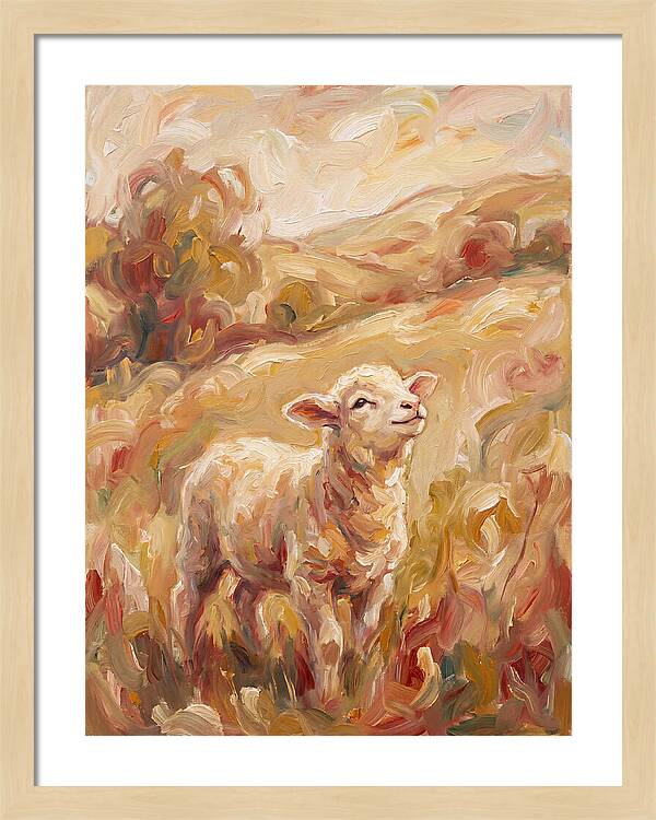 Lamb In A Serene Landscape