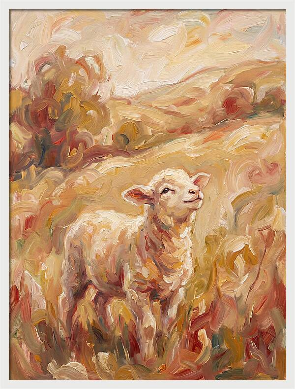 Lamb In A Serene Landscape