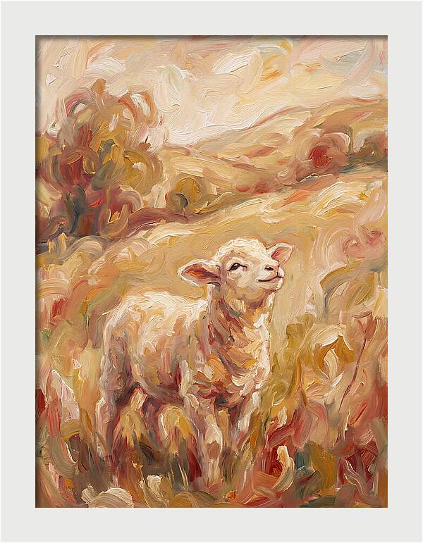 Lamb In A Serene Landscape