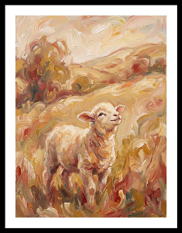 Lamb In A Serene Landscape