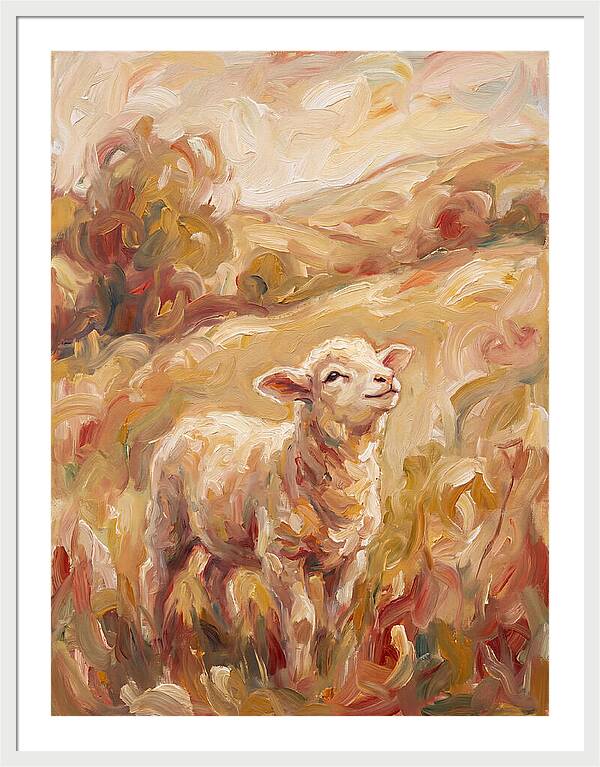 Lamb In A Serene Landscape