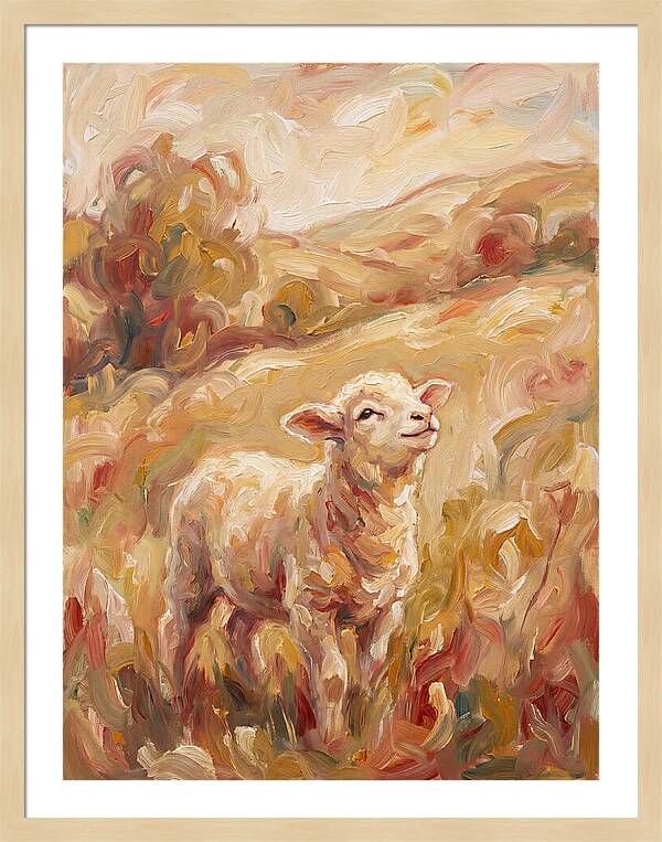 Lamb In A Serene Landscape