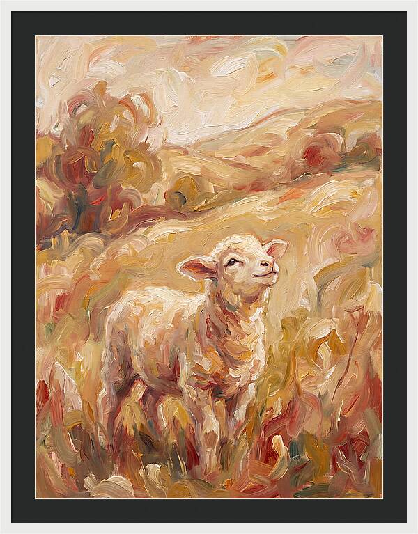 Lamb In A Serene Landscape