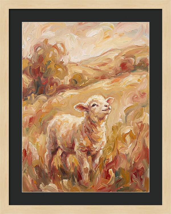 Lamb In A Serene Landscape