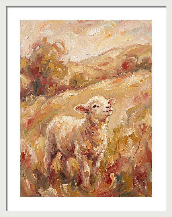 Lamb In A Serene Landscape