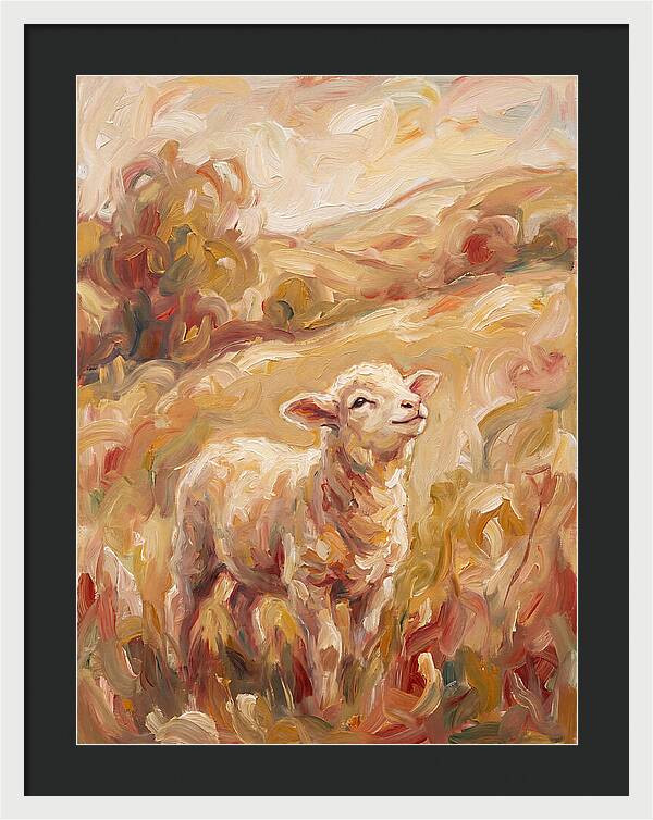 Lamb In A Serene Landscape