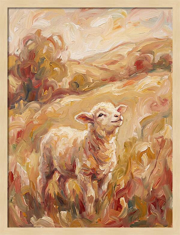 Lamb In A Serene Landscape