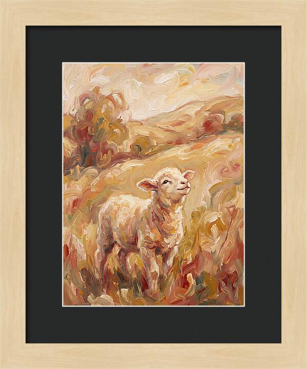 Lamb In A Serene Landscape