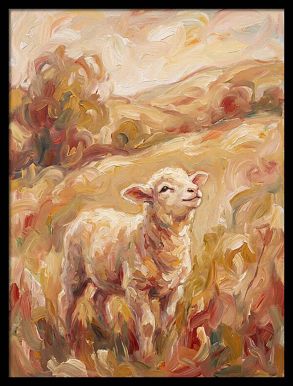 Lamb In A Serene Landscape