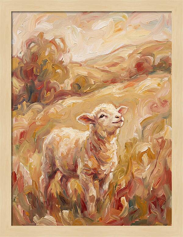 Lamb In A Serene Landscape