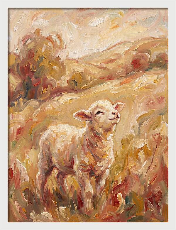 Lamb In A Serene Landscape